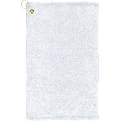 Sublimated Microfiber Scrubber Golf Towel with Upper Left Corner Hook and Grommet (15"x 25")