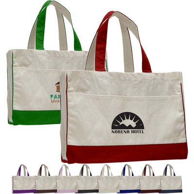 Standard Cotton Canvas Tote Bag With Contrasting Handles & Trim