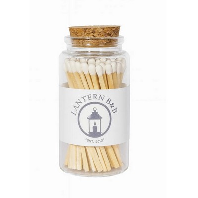 Glass Match Jar with Cork Lid