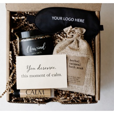 Relax & Unwind Spa Gift Box with Satin Eye Mask, Bath Salts