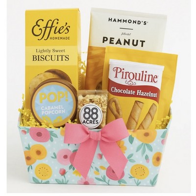 Spring Floral Snack Gift Basket