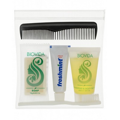 5-Piece Travel Hygiene Kit in Clear Zip Bag