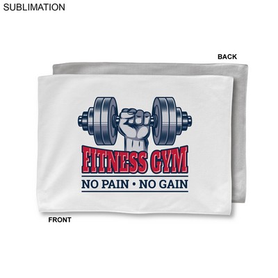 Gym, Workout, Fitness Towel in White Microfiber Dri-lite Terry, Sublimated one or full Color 12"x18"