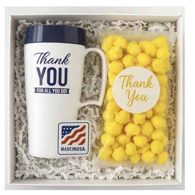 Thank You Tumbler & Popcorn Gift Set: Made in USA