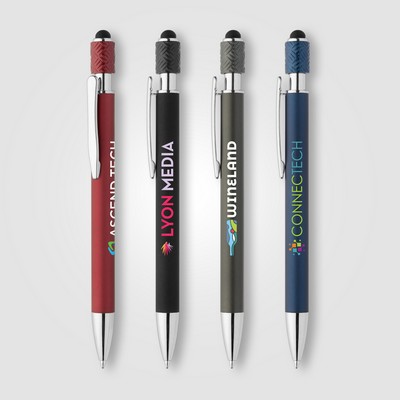 Wave Aluminum Spinner Stylus Pen - Full-Color Inkjet
