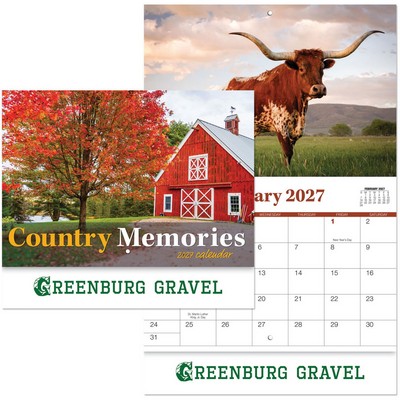 Country Memories Stapled Wall Calendar
