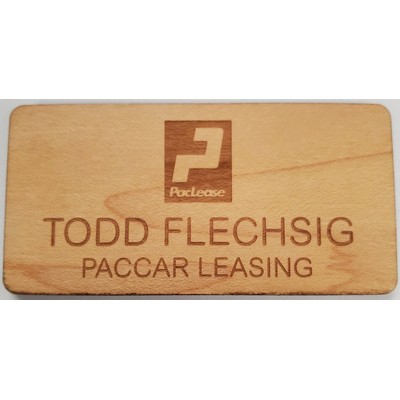 Wooden Badge 1.5"x3" Logo & up to 3 Lines of Engraving