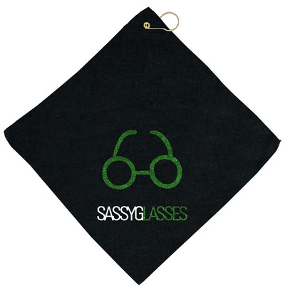 16"x16" Microfiber Golf Towelwith Hook & Grommet
