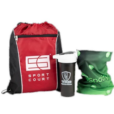 Sports Kit with Drawstring Bag, Cooling Gaiter & Leak-Proof Shaker
