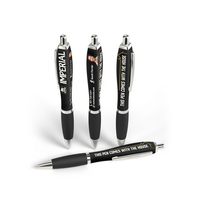 Squared Basset Satin Soft Touch Gel Performance Pen™ (Chrome) (Recycled)