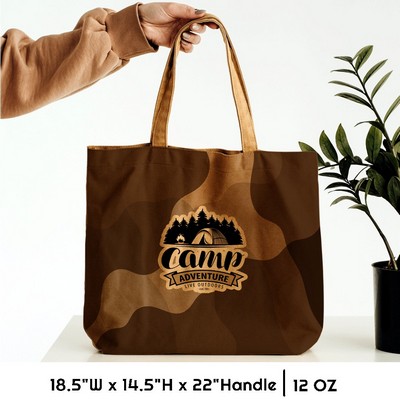 Sublimation 12 oz Poly Canvas Tote Bag -18.5"W x 14.5"H x
