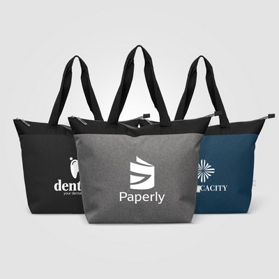 Metropolis™ 600D Recycled Polyester Zippered 44-can Cooler Tote Bag - 20L - Silkscreen