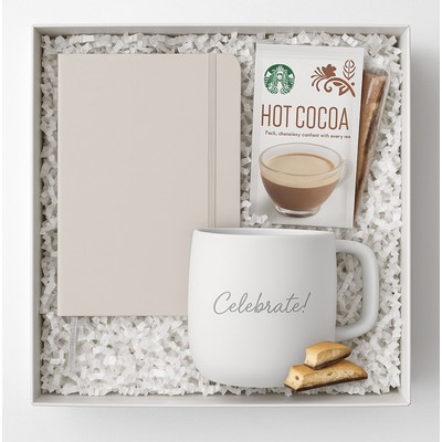 Journal & Mug with Starbucks Cocoa & Cookie Gift Set